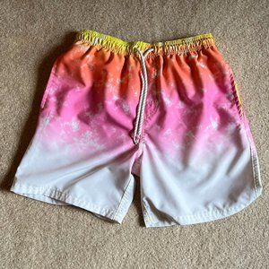 Ocean Current Swim Trunks, size Small, multi-colored EUC